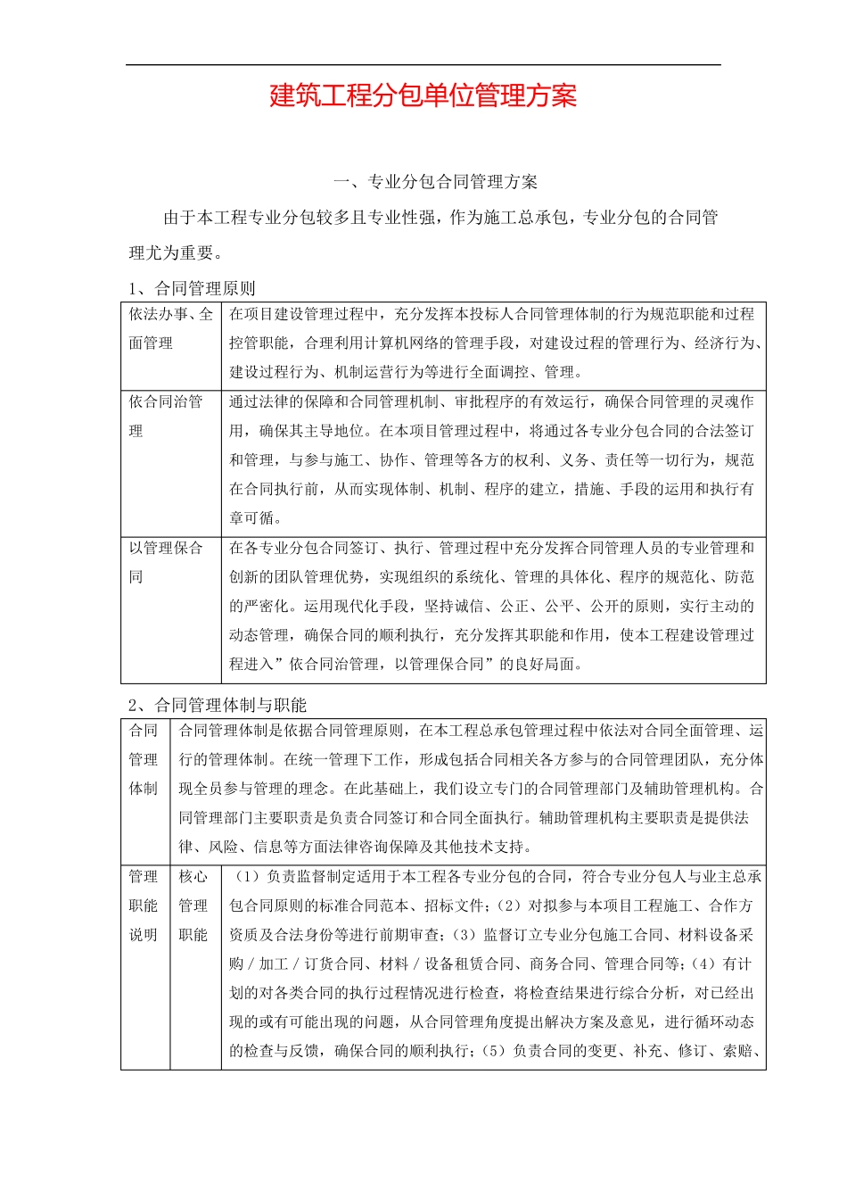 建筑工程分包单位管理方案_第2页
