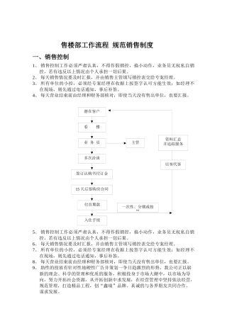 售楼部工作流程 规范销售制度