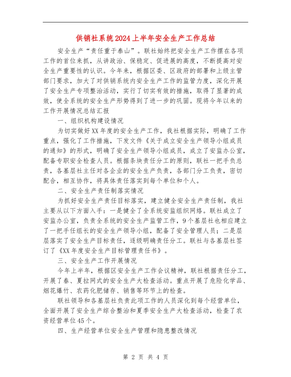 供销社系统2024上半年安全生产工作总结_第2页