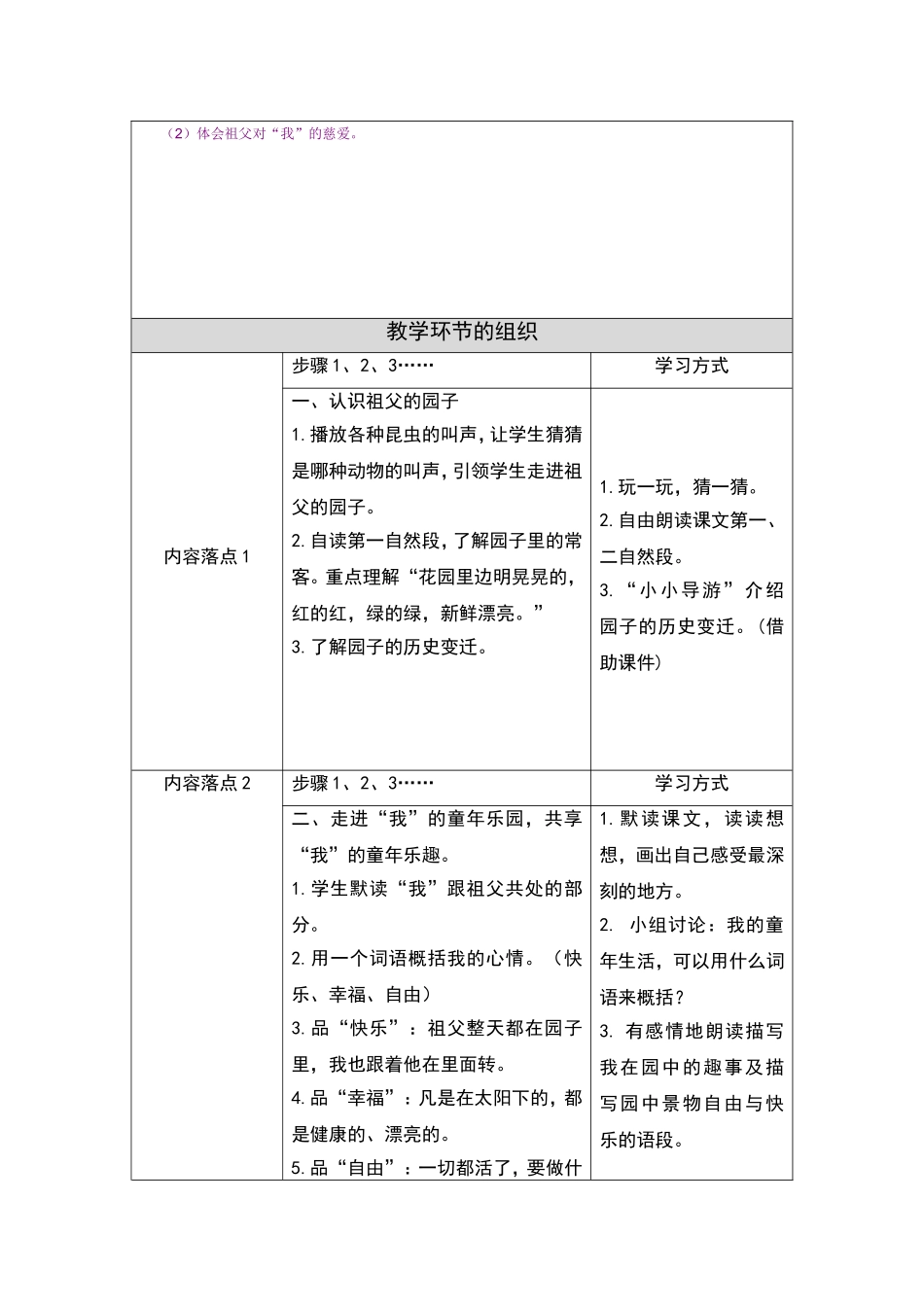 《祖父的园子》教学设计（陆碧芳）_第2页