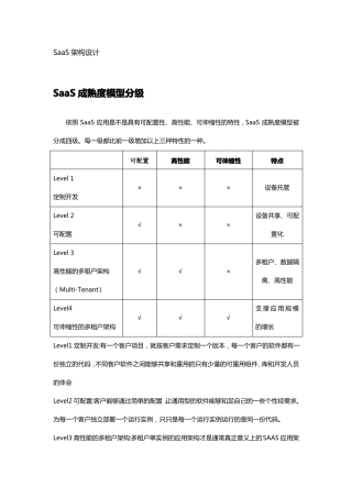 SaaS模式设计总结