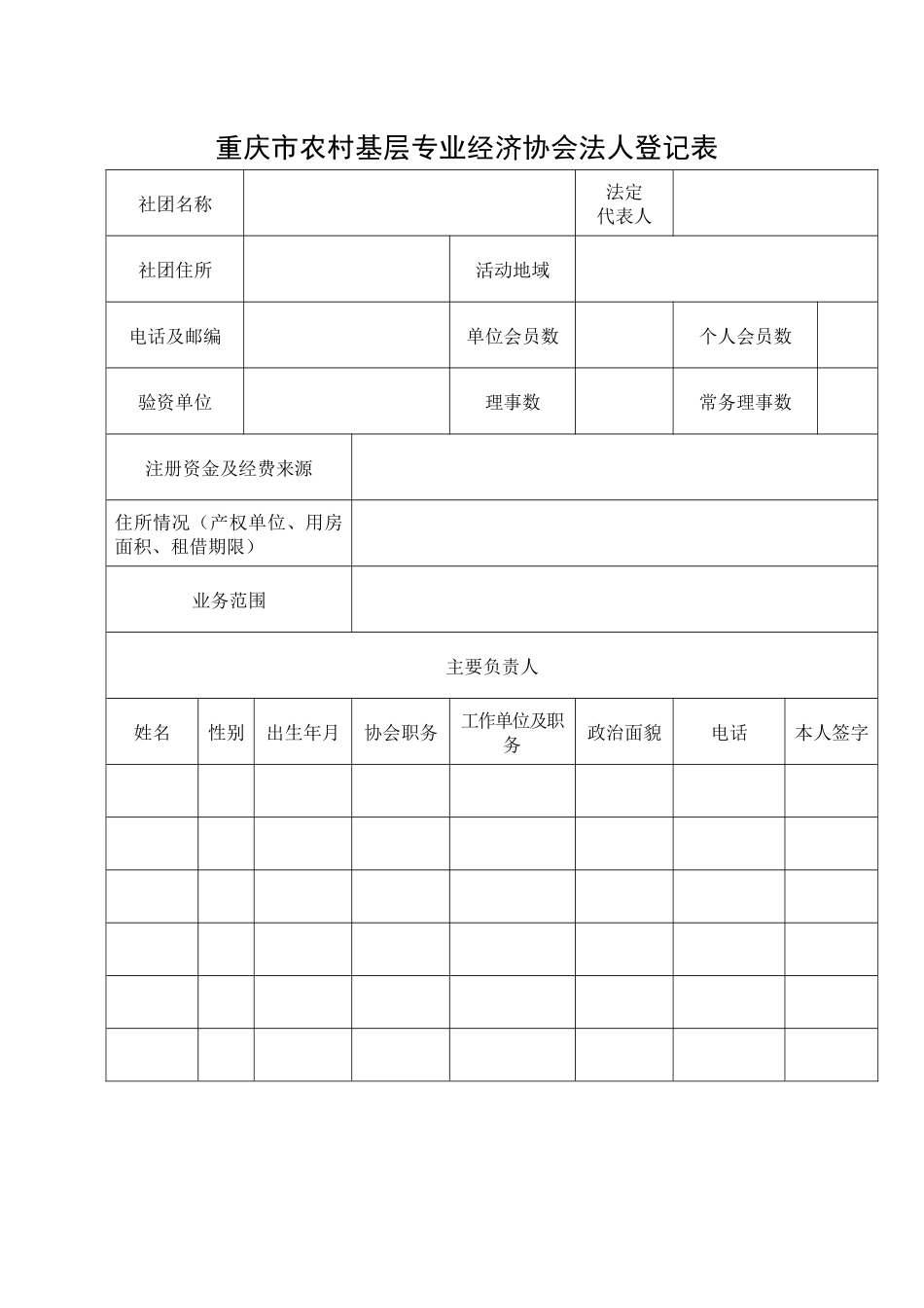 重庆市农村基层专业经济协会法人登记表_第3页