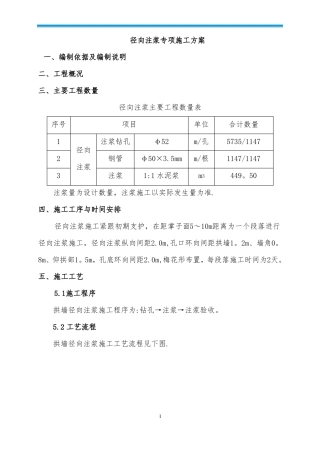 通用隧道径向注浆施工方案