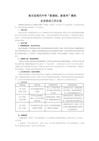 南召现代中学“新课改、新高考”校本研修整合方案