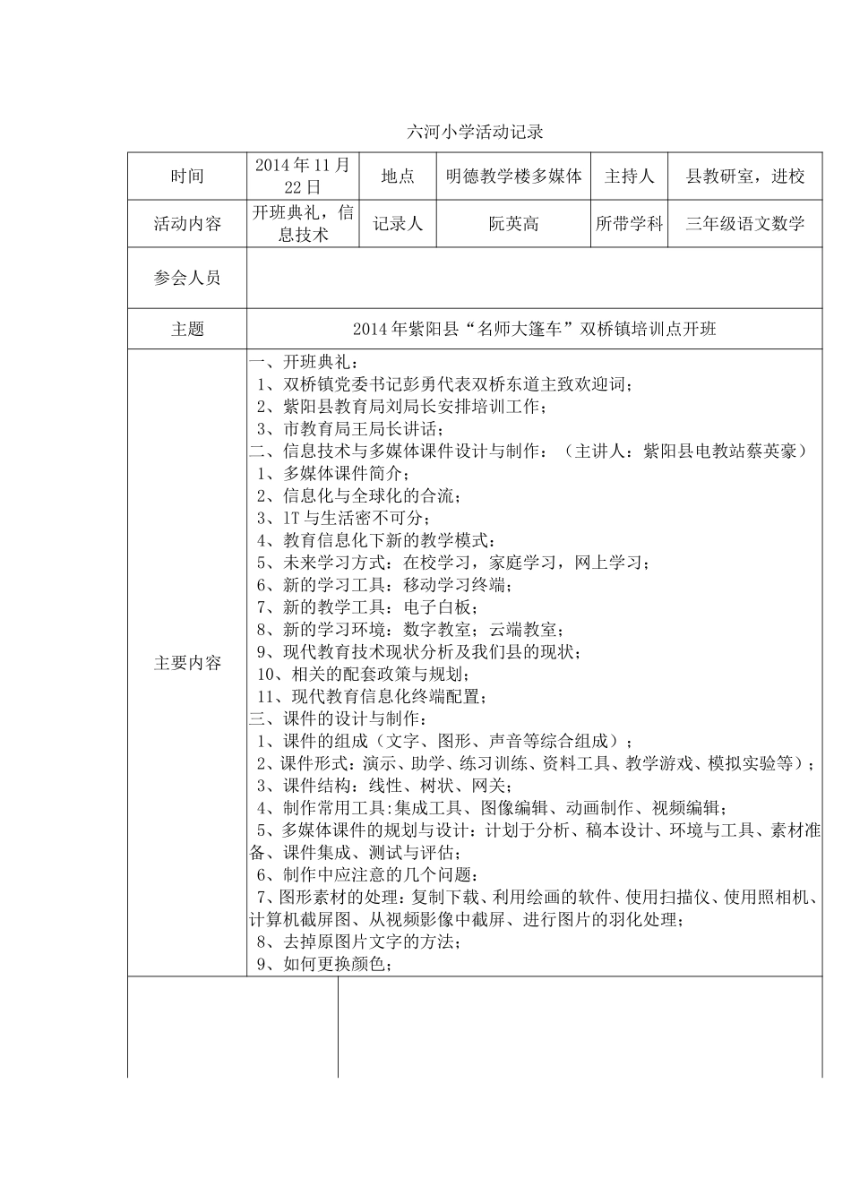 六河小学活动记录(2014nian)_第1页