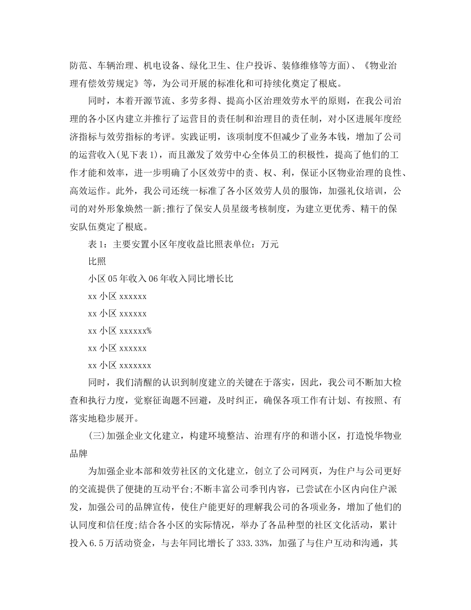 物业管理年度工作参考总结5篇_第2页