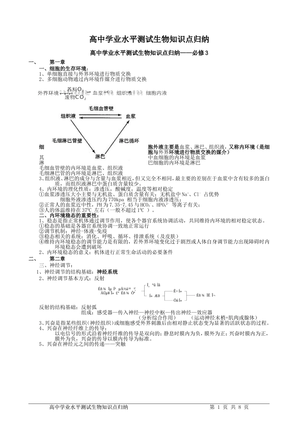 高中生物知识点归纳+必修1-3-（必修3）_第1页