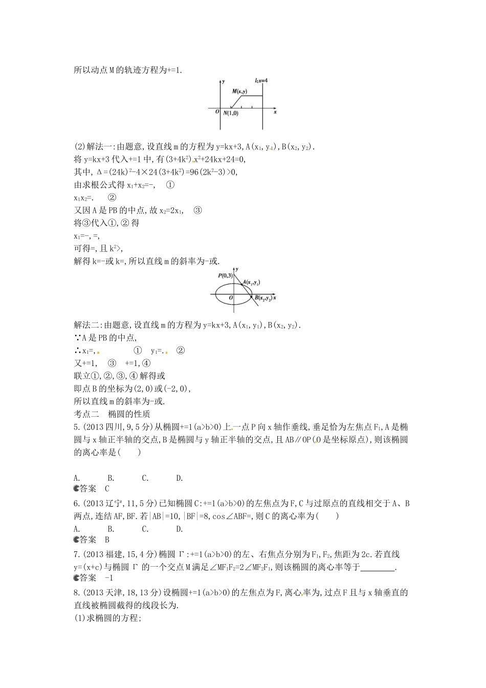 【5年高考3年模拟】(新课标专用)2014高考数学一轮复习-试题分类汇编-椭圆及其性质(B)_第2页