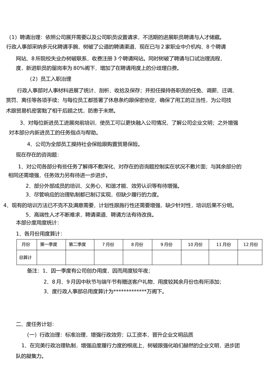 2021年季度行政人事工作总结及工作计划1)_第3页