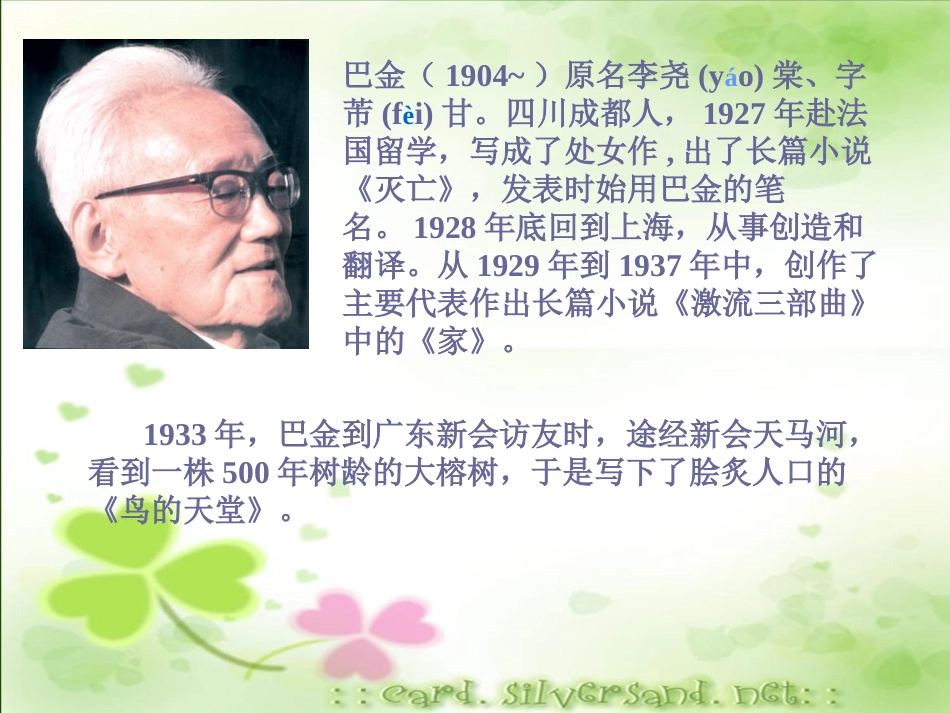 《鸟的天堂》课件刘远书_第3页