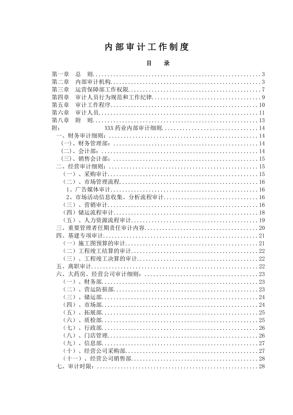 医药行业-内部审计工作制度_第1页