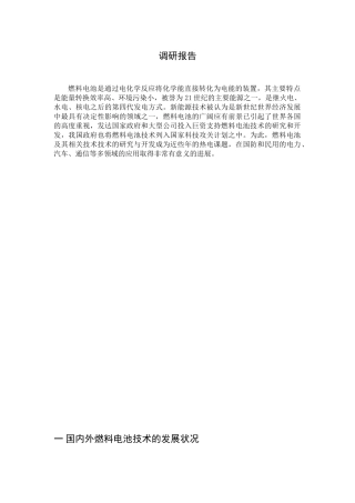 质子交换膜燃料电池调研报告