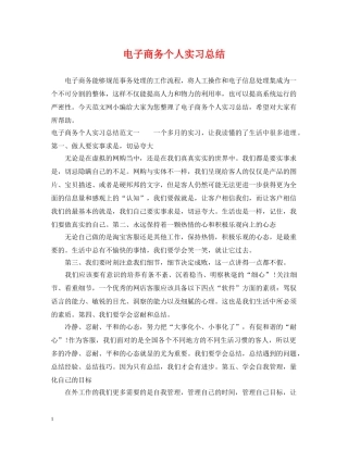 电子商务个人实习总结 