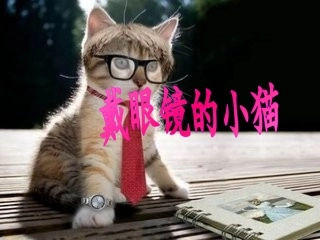 戴眼镜的小猫PPT