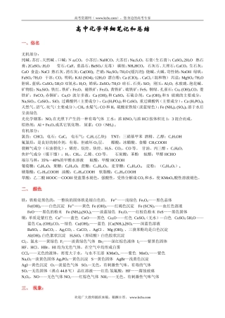 高中化学状元详细笔记