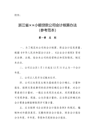 浙江省某小额贷款公司