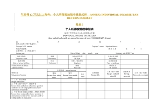 年所得12万元以上个人所得税自行纳税申报表doc-国家税