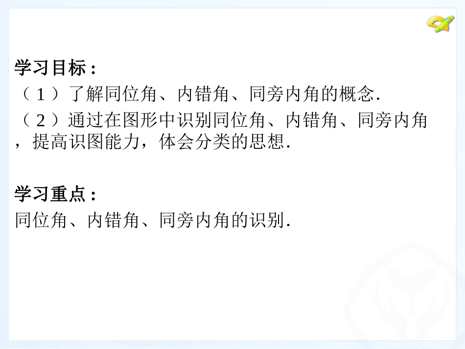 初一数学课513同位角、内错角、同旁内角课件_第2页