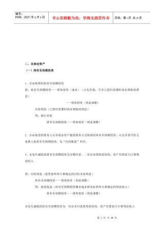 非流动资产相关知识