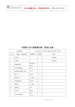 资产盘点汇总表