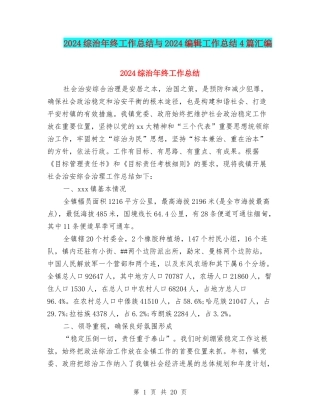 2024综治年终工作总结与2024编辑工作总结4篇汇编
