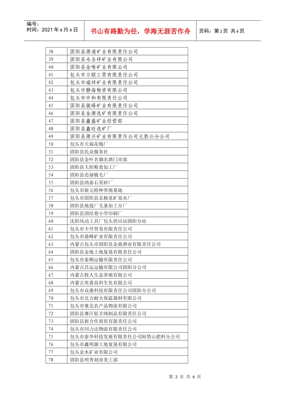 包头市固阳县地税局C级信用纳税人表-包头市地税局C级信用_第2页