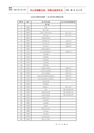 新会计科目及主要账务处理