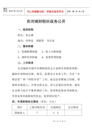 苏河镇财税所政务公开