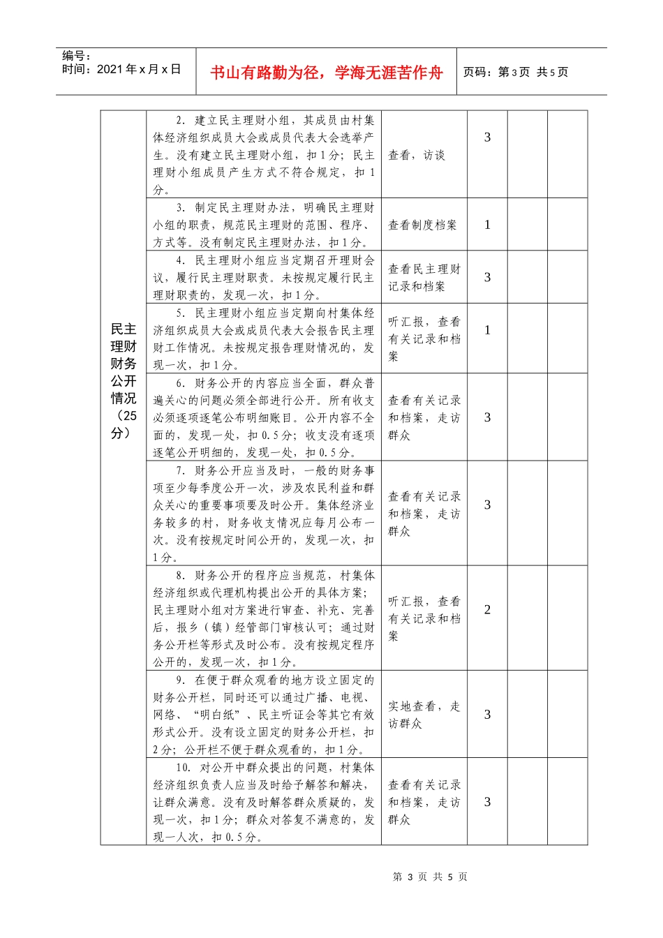 农村集体财务管理规范化试点村考评表(doc5)(1)_第3页