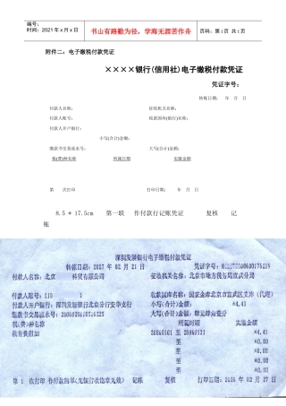 附件二电子缴税付款凭证