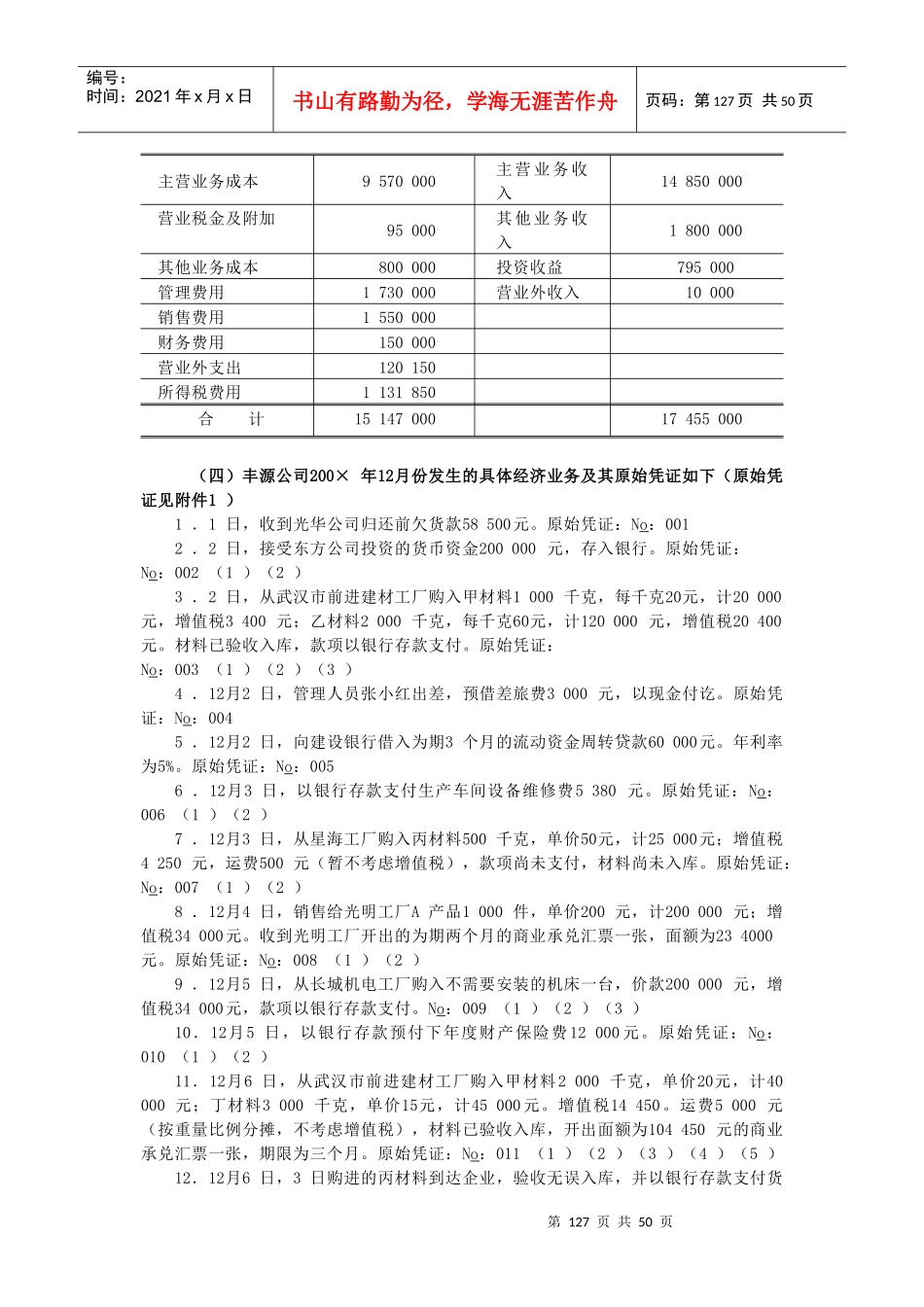 会计实习资料-丰源实业有限责任公司(DOC 41页)_第3页