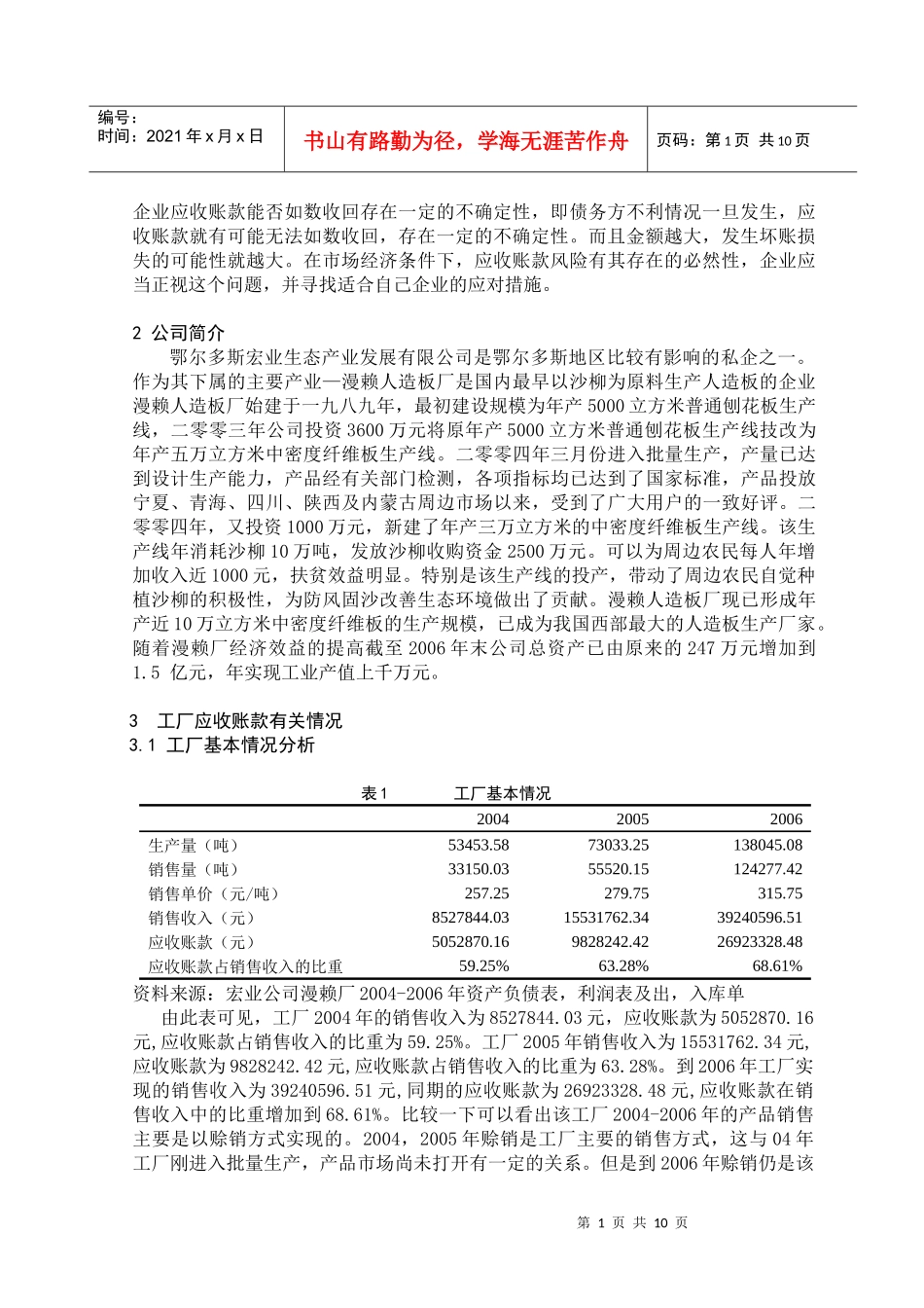 黄燕宏业公司漫赖人造板厂应收账款分析_第2页