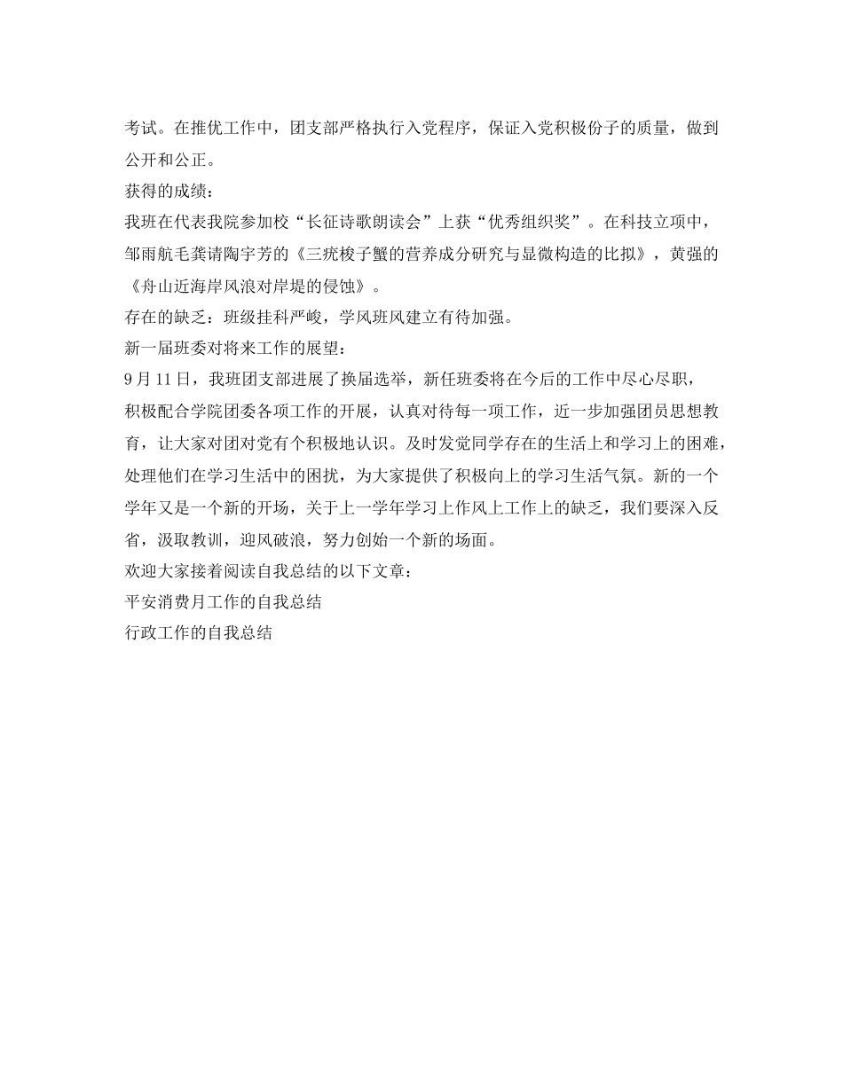 团支部工作的自我参考总结（通用）_第2页