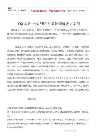 某某集团一线ERP财务管理案例(doc 18)