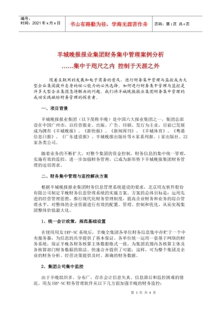 羊城晚报报业集团财务集中管理案例分析(doc5)