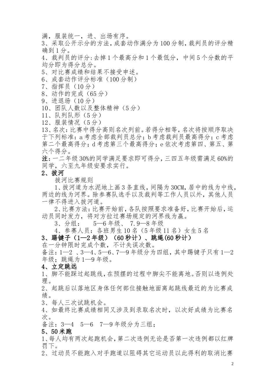 小学2014年冬季运动会活动方案_第2页