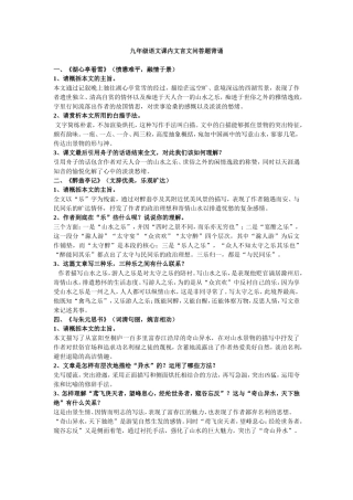 九年级语文课内文言文问答题背诵