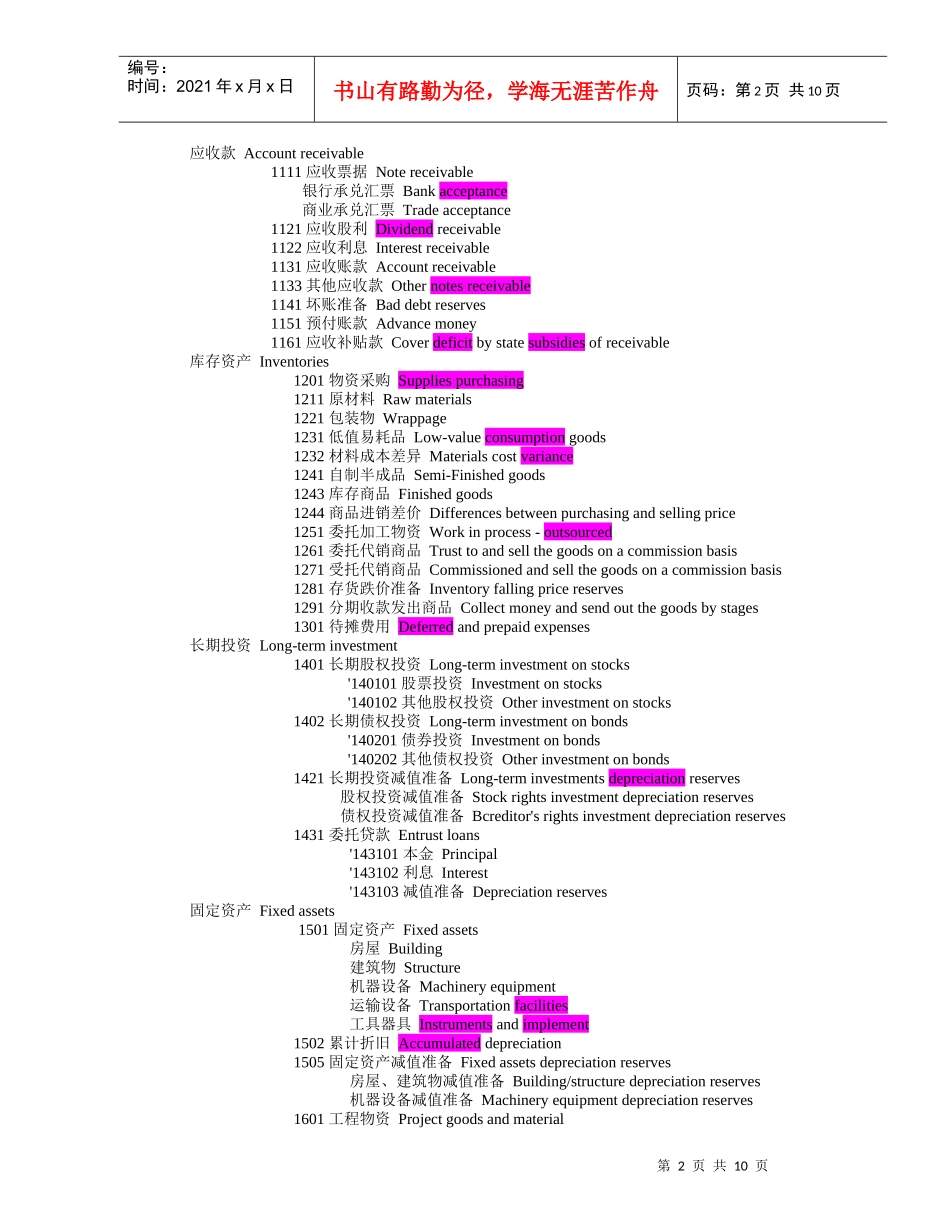 会计英语专用词汇与术语_第2页