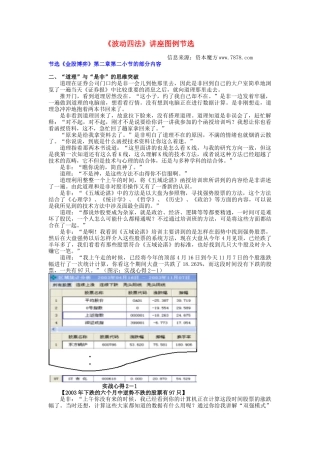 资本魔方—《波动四法》讲座图例节选