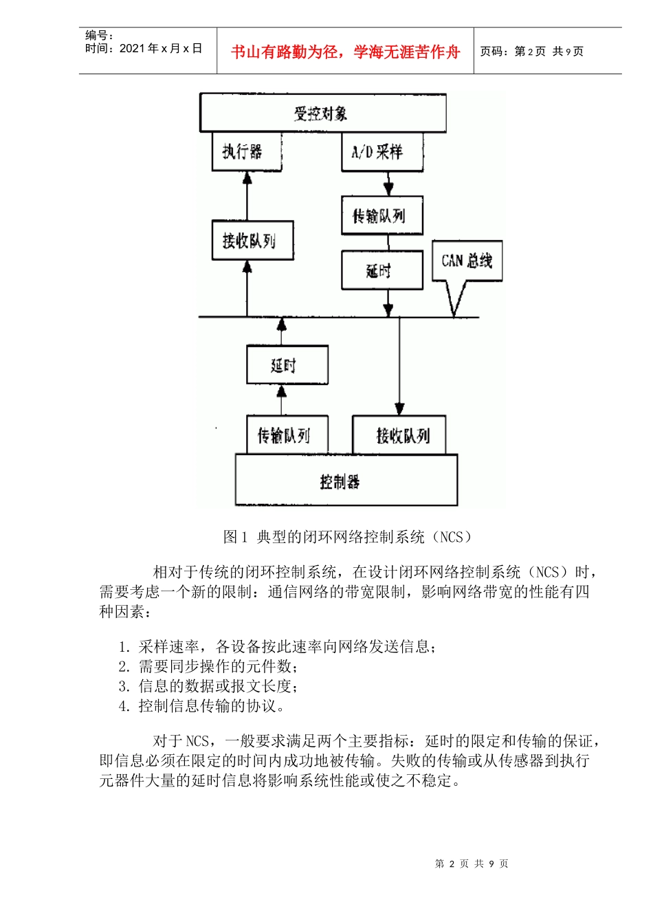 CAN总线控制网络实时性分析_第2页