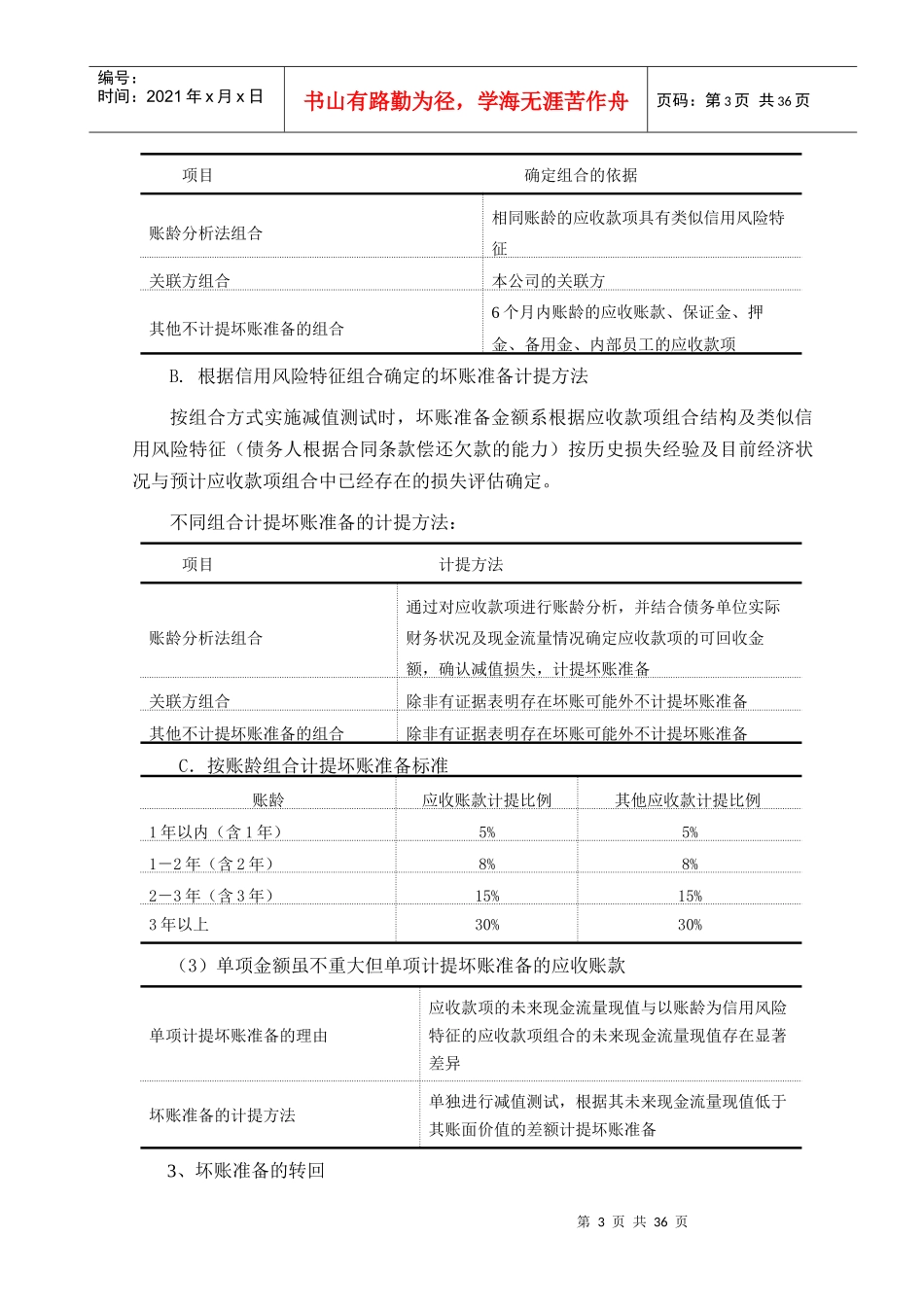 报表附注模版(企业会计准则)_第3页