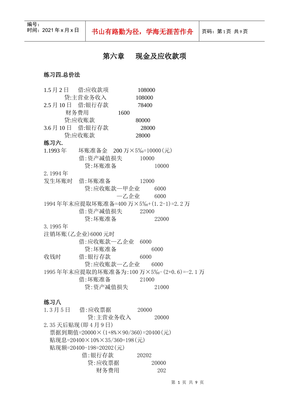 财务会计学相关试题_第1页
