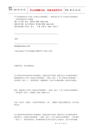 内部会计控制规范(担