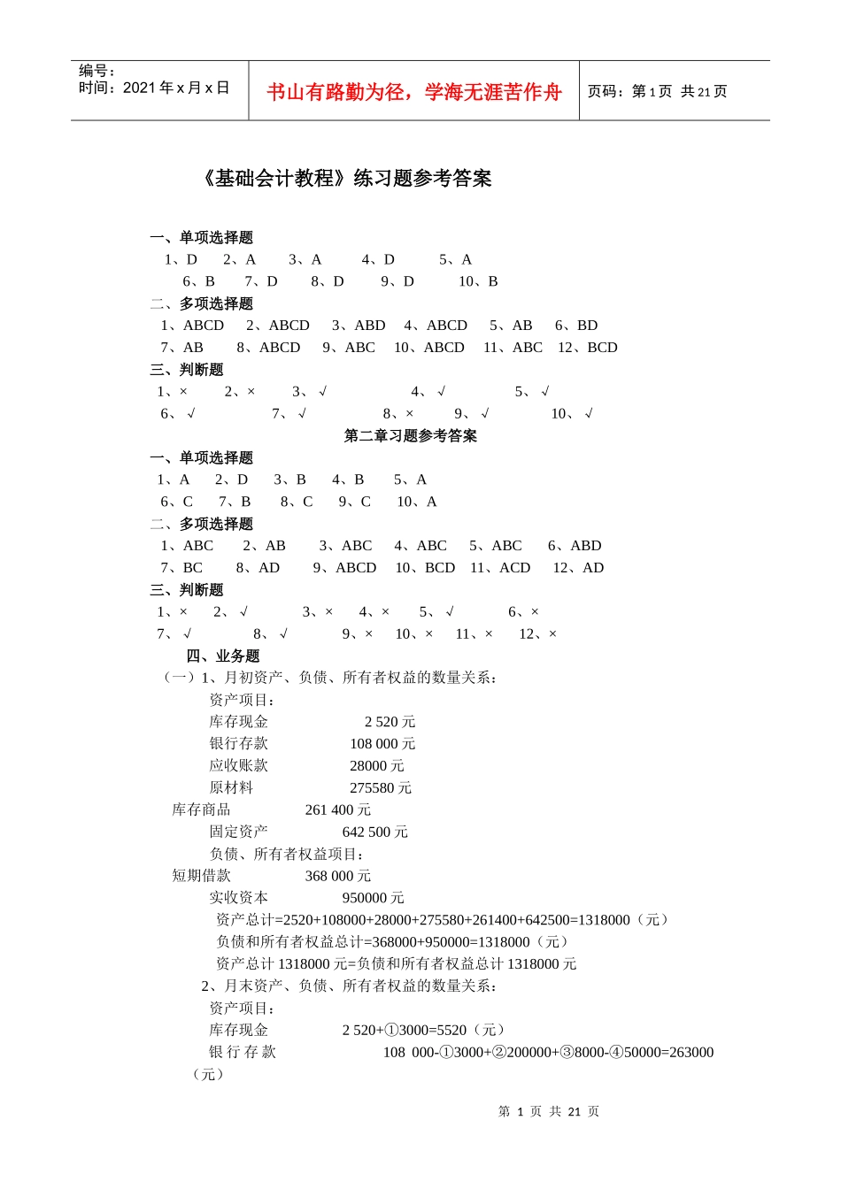 财务会计与财务管理基础知识分析教程_第1页