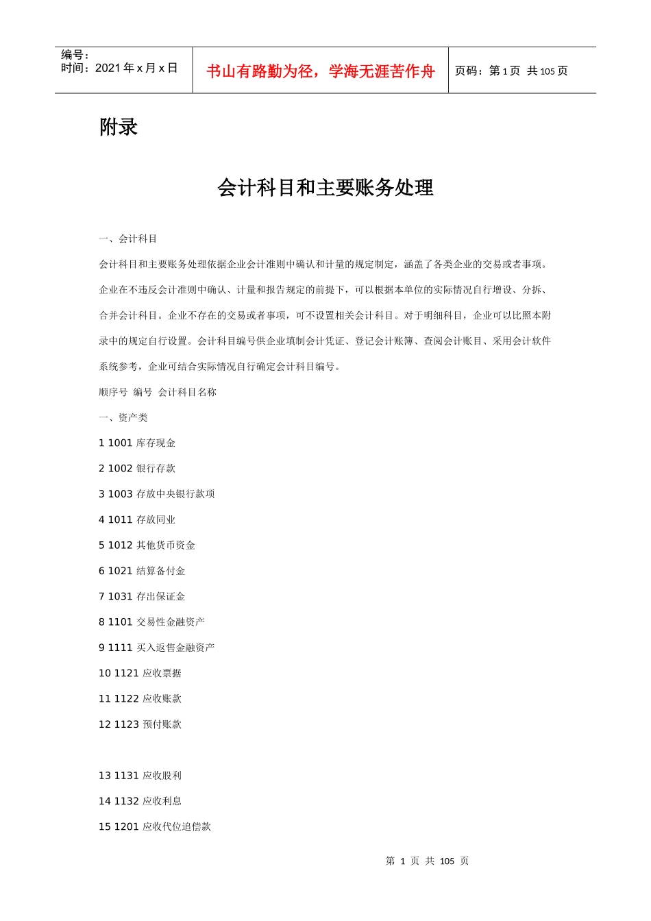 主要账务处理与会计科目_第1页