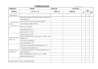 v某企业内审检查表