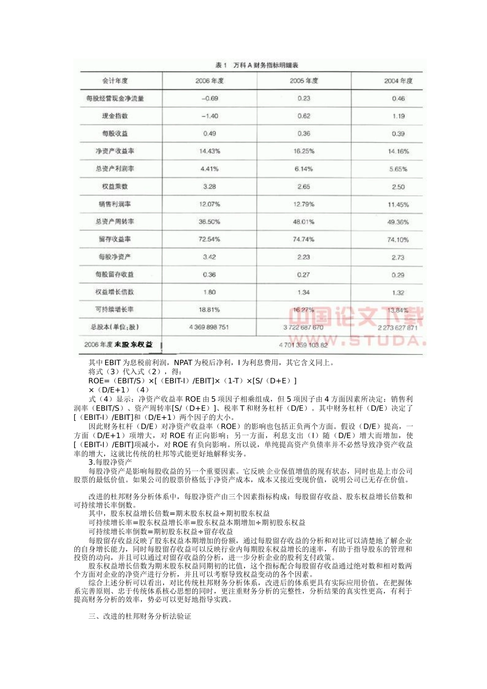 基于上市公司杜邦财务分析体系的探讨_第3页