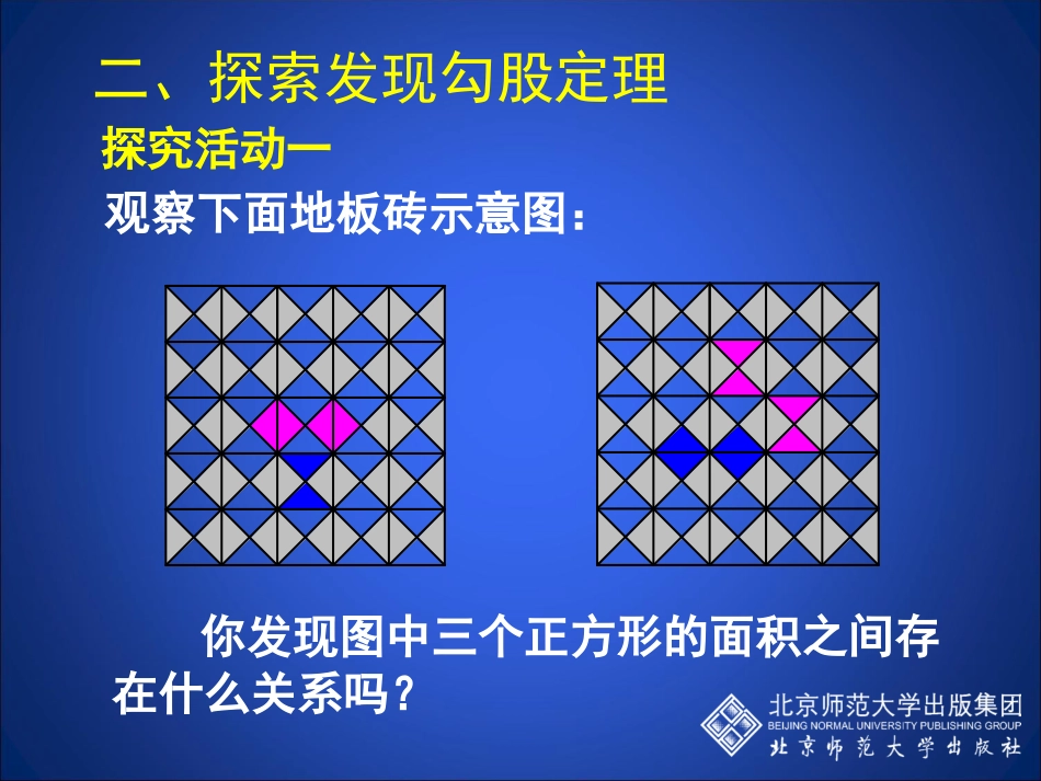 初中二年级数学上册第一章勾股定理11探索勾股定理第二课时课件_第3页