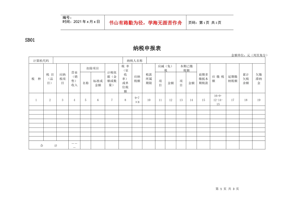 纳税申报表-SB01_第1页