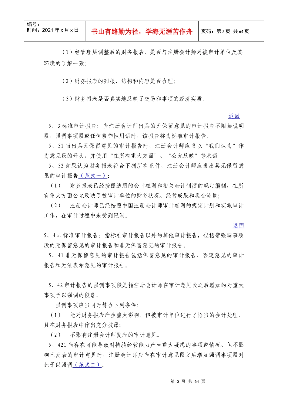 三十一个审计报告格式参考_第3页